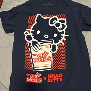 Hello Kitty Kids Navy Tee with Cup Noodles Design